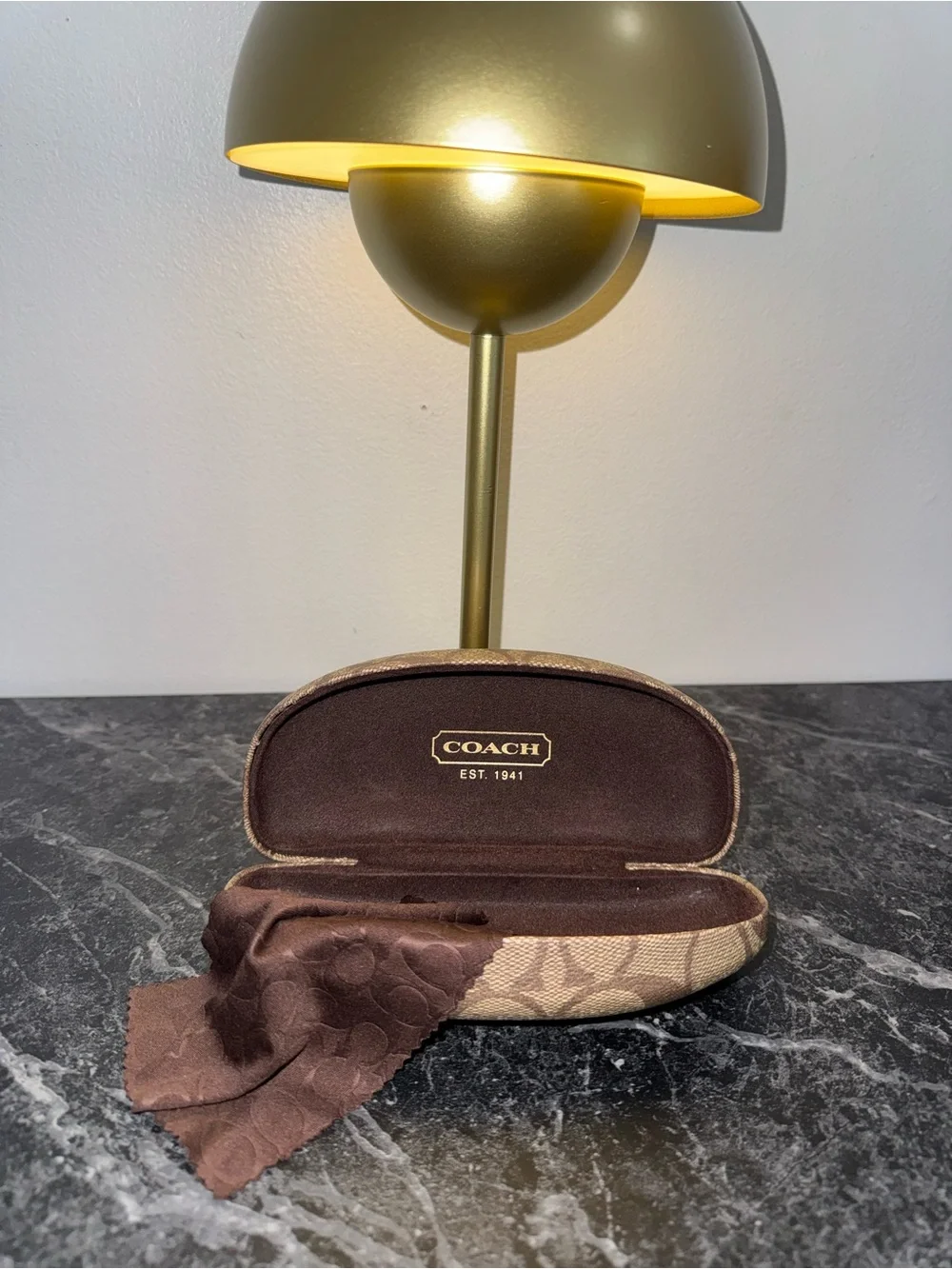 Authentic Coach Signature Eyeglasses Case w/ Matching Cleaning Cloth